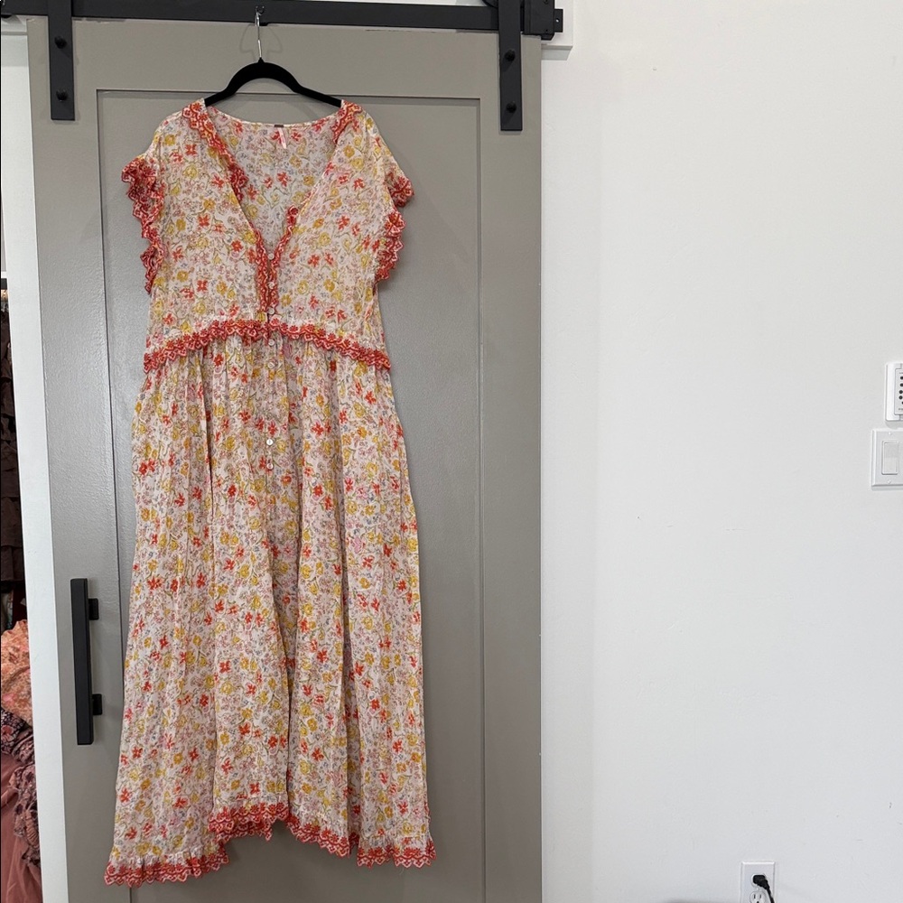 Free People Kids Floral Dress with Red and Yellow